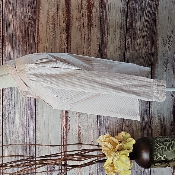 NWT ABERCROMBIE & FITCH BABY PINK STRIPED LONG SLEEVE BUTTON-UP UP SHIRT - Picture 7 of 16